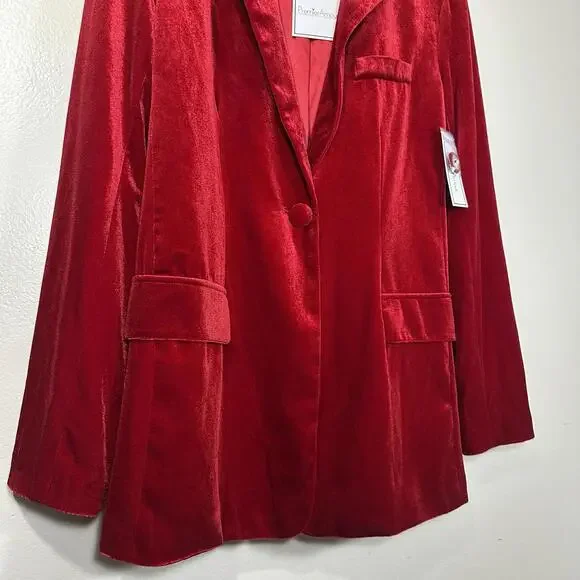 Premier Amour Velvet Womens Large Stretch Fabric Regular Fit Blazer Business - Picture 7 of 10
